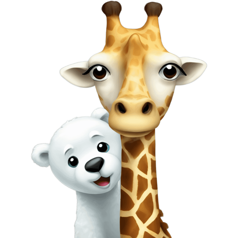 Giraffe with polar bear emoji