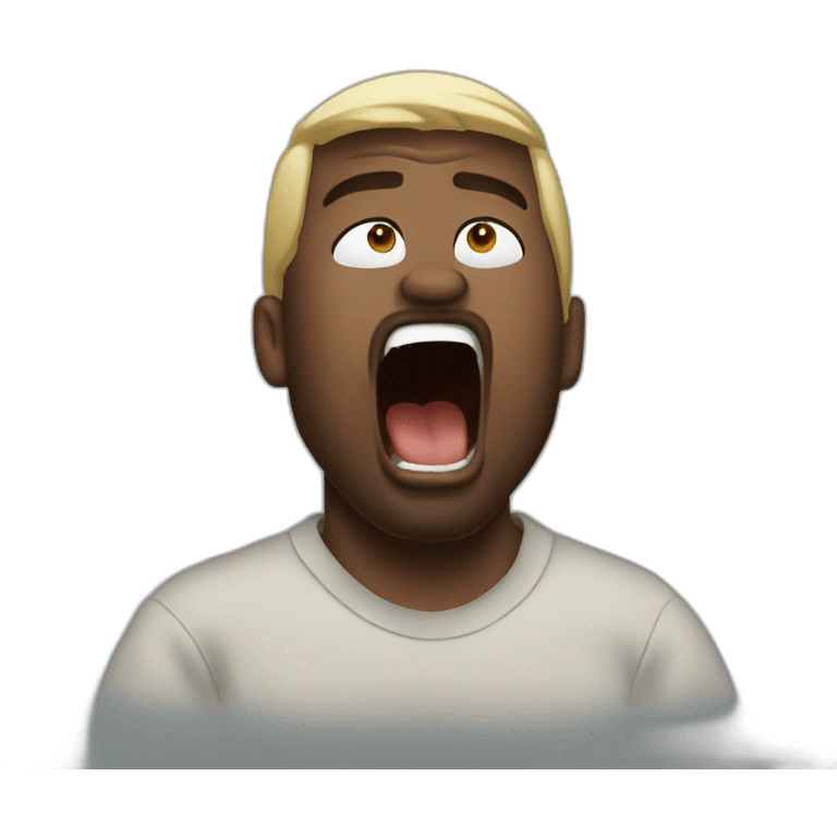 Kanye screaming emoji