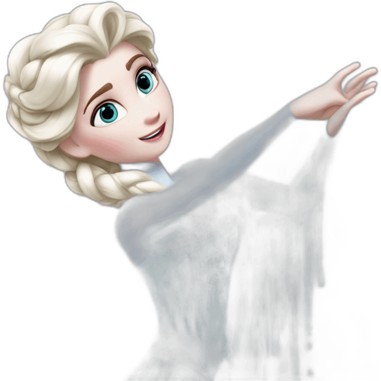 elsa -frozen lanzando hielo con las manos emoji