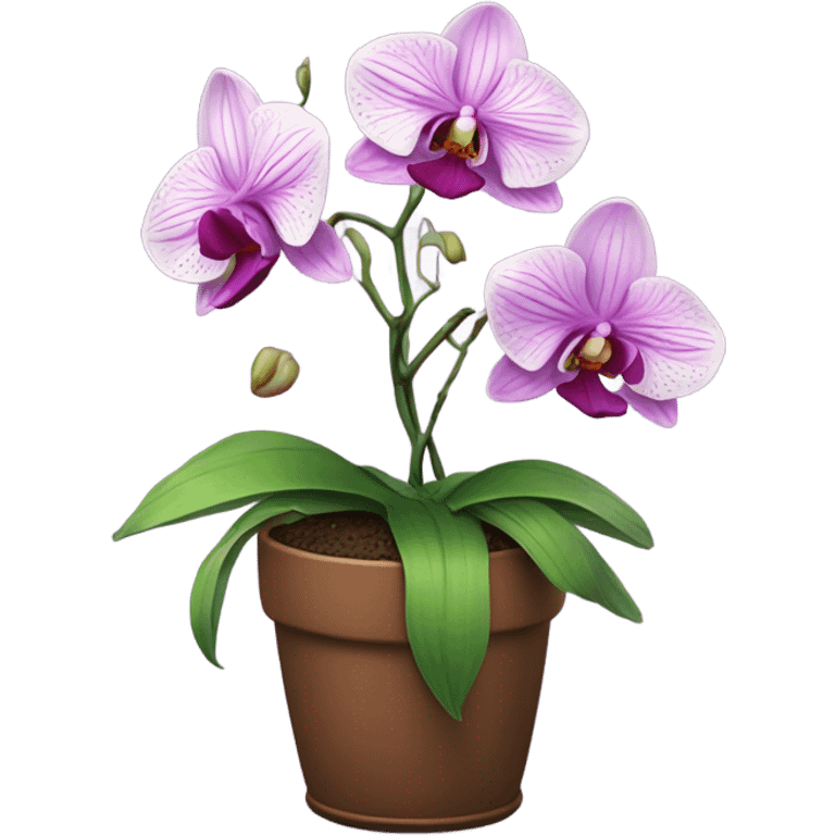 an orchid in a pot emoji