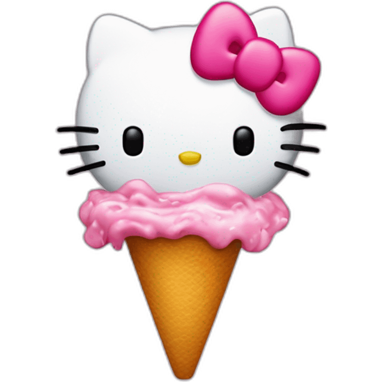 Hellokitty qui mange une glace  emoji