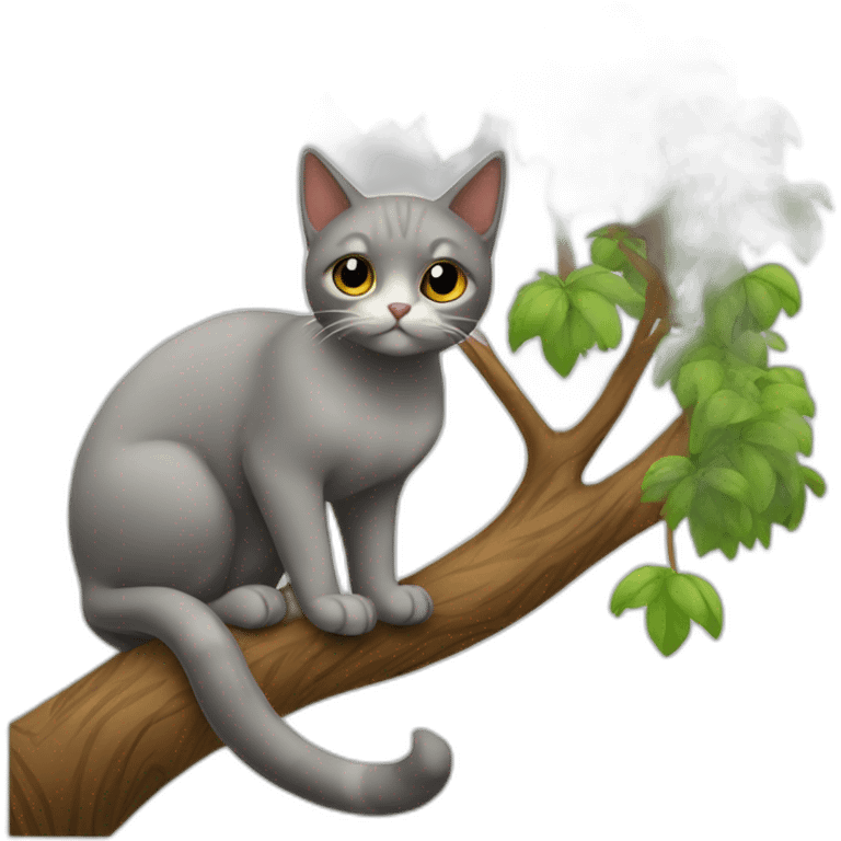 Gato en arbol emoji