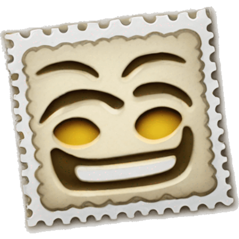 Stamp is a small piece of paper or adhesive material used as evidence of payment for postage, often decorative emoji