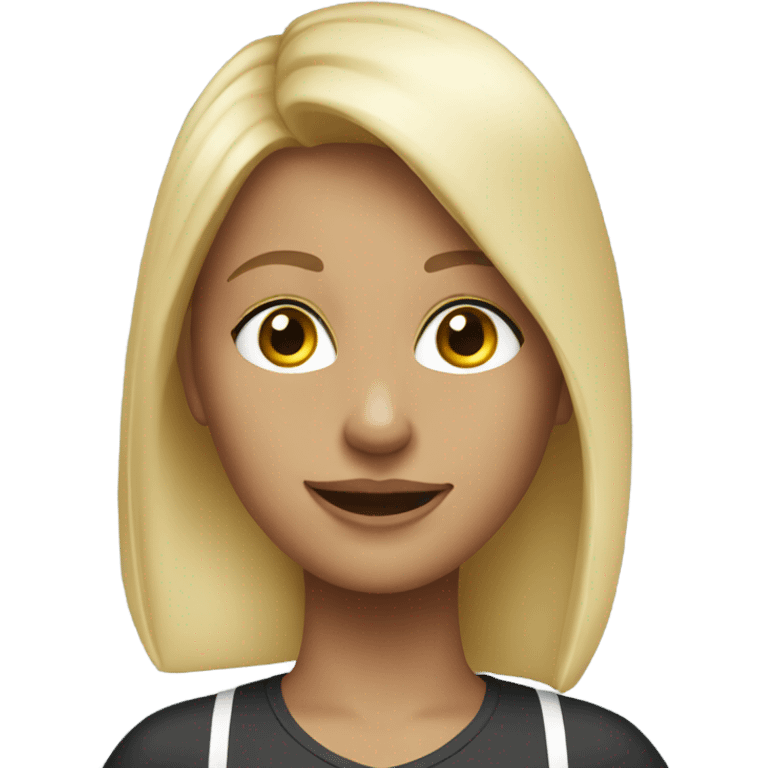 Girl blonde on exercise bike emoji