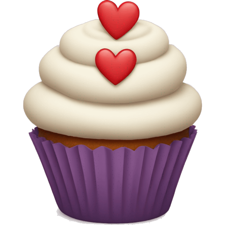 cupcake character with hands shaping a heart emoji