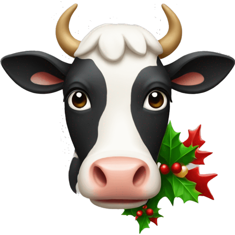 Christmas cow emoji