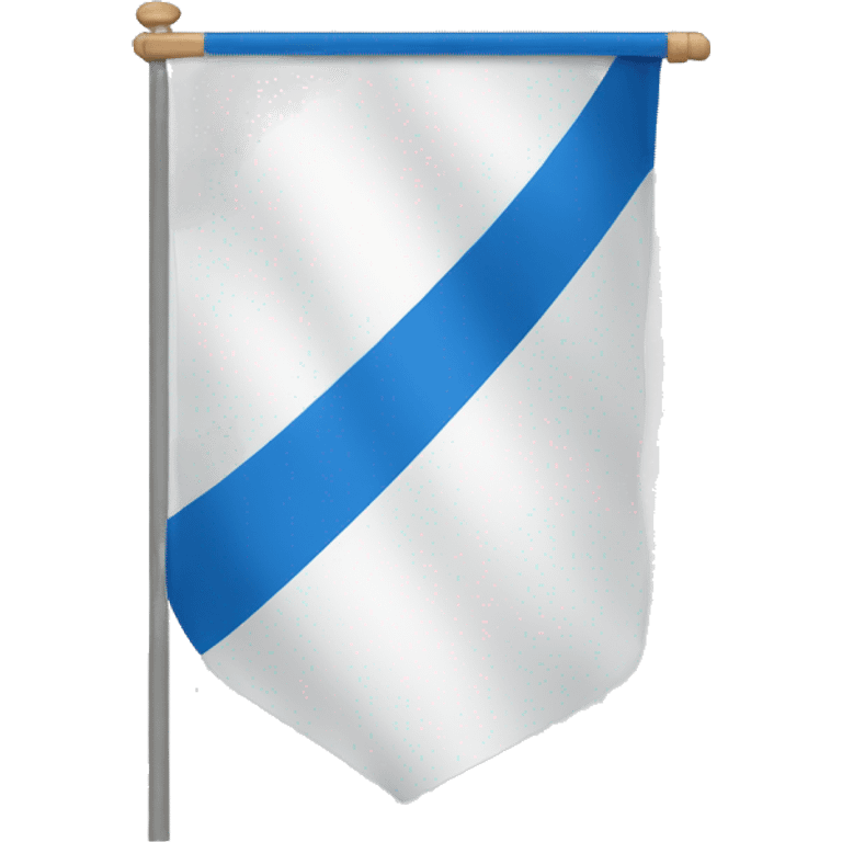 Drapeau blanc avec un croix bleu décalé a droite emoji