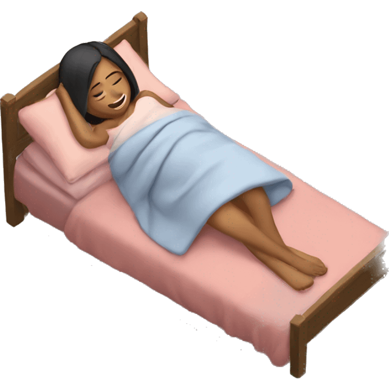 girl lying cosy in bed emoji