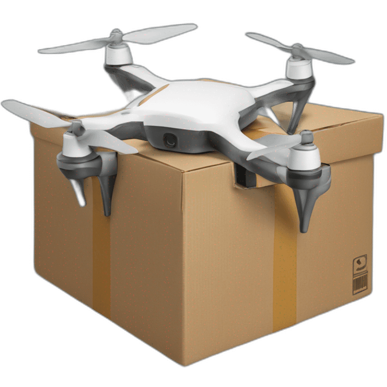 Delivery drone with a delivery box emoji