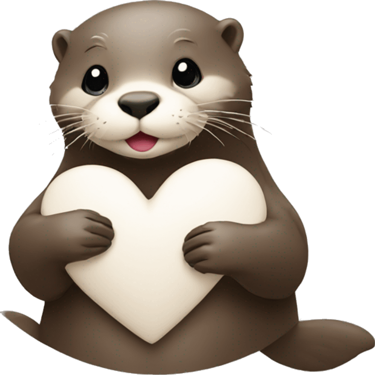 otter making a white heart emoji