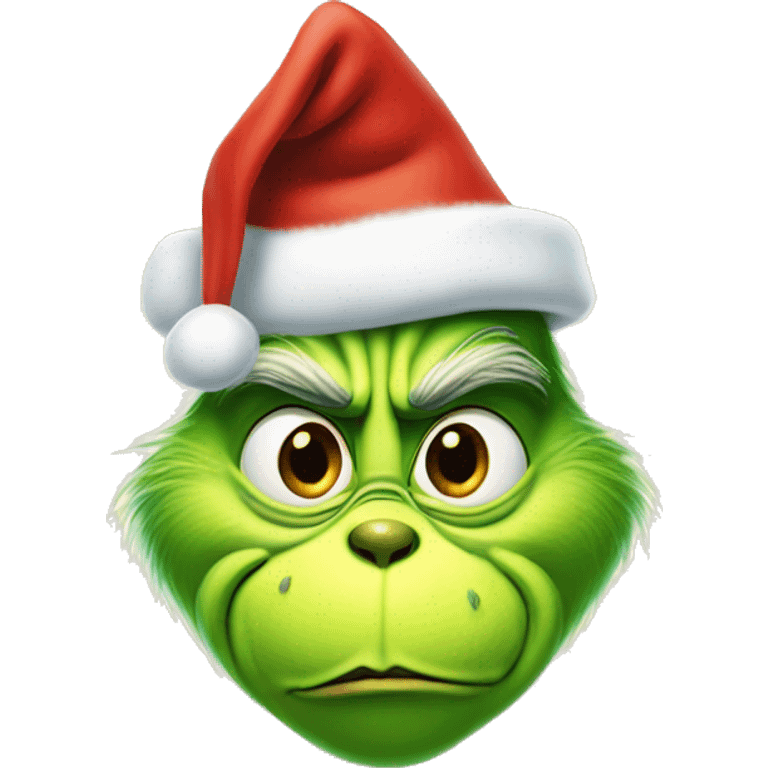 the grinch in a christmas hat emoji