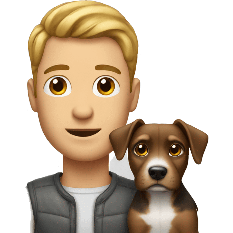 Man with little dog emoji