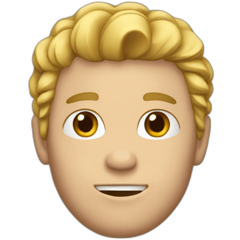 white man with attach hair emoji