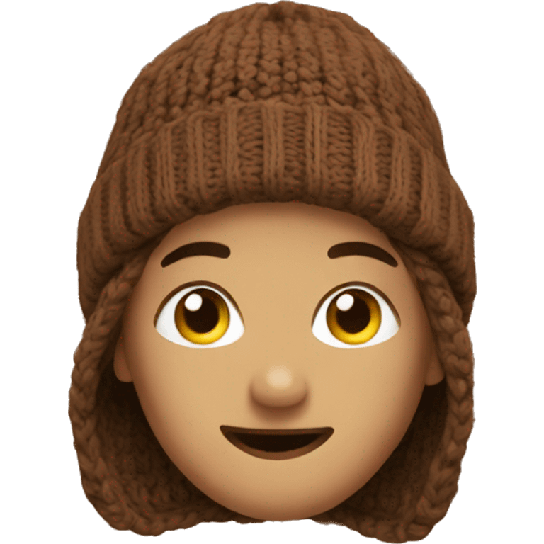 Brown knitted beanie emoji