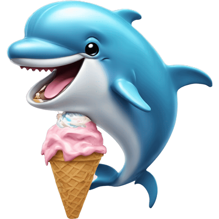 dolphin licking ice cream emoji