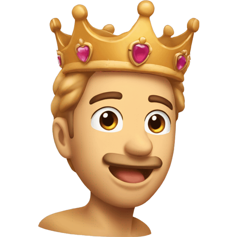 a slice of bread doing the lip bite emote and wearing a kingly crown emoji