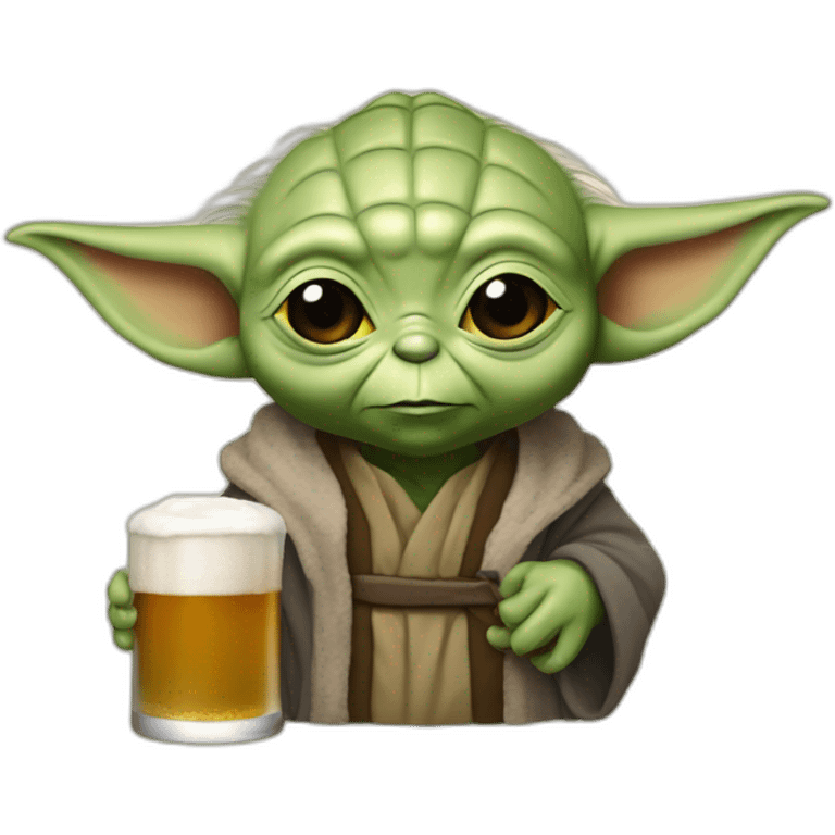 Bb yoda qui bois de la bier emoji