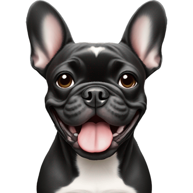 black french bulldog happy emoji