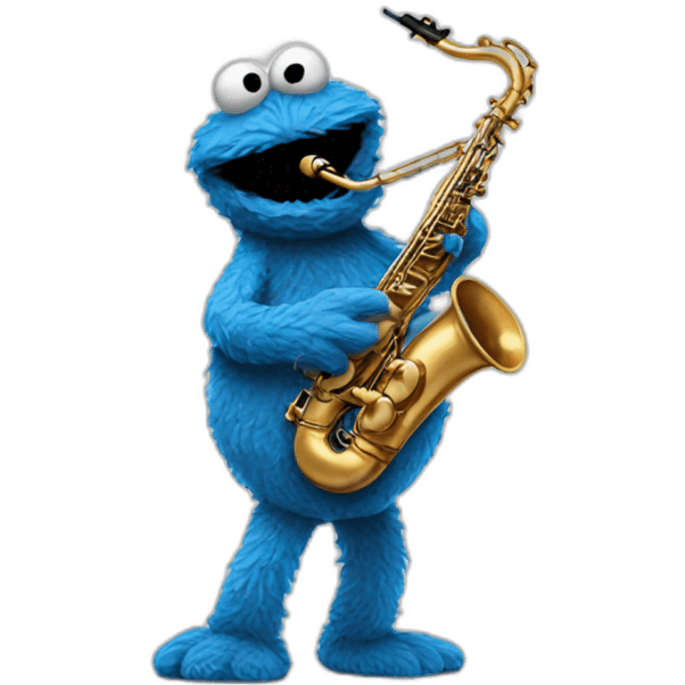 cookie monster playing saxophone emoji