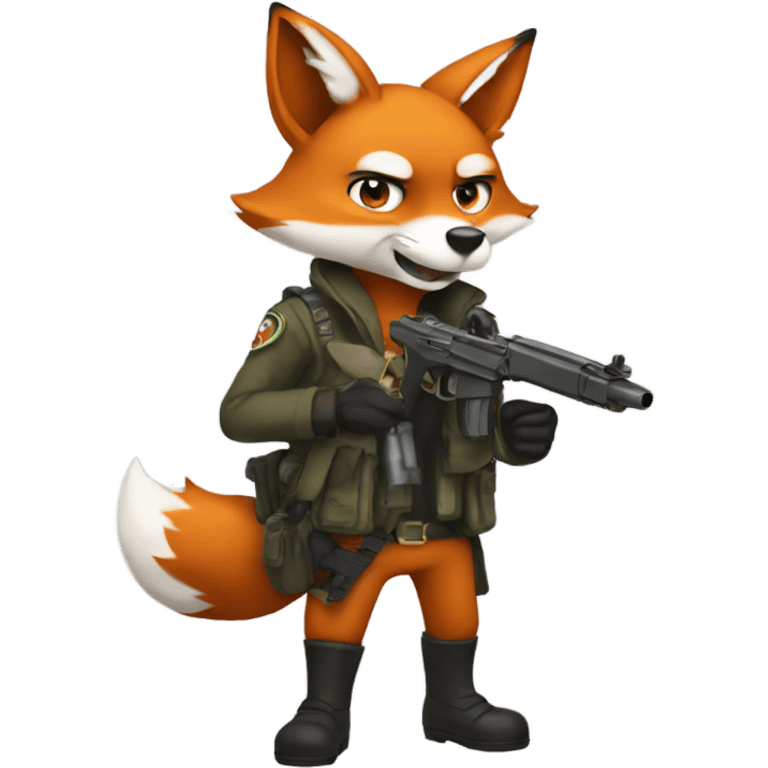 Fox  with gun anime emoji