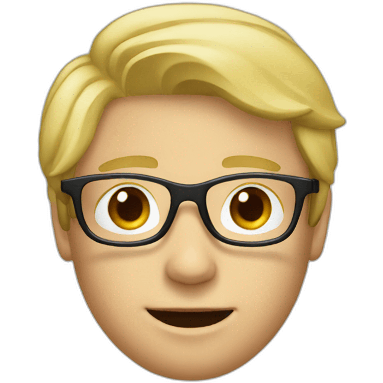 Luxembourg Young man glasses blond emoji