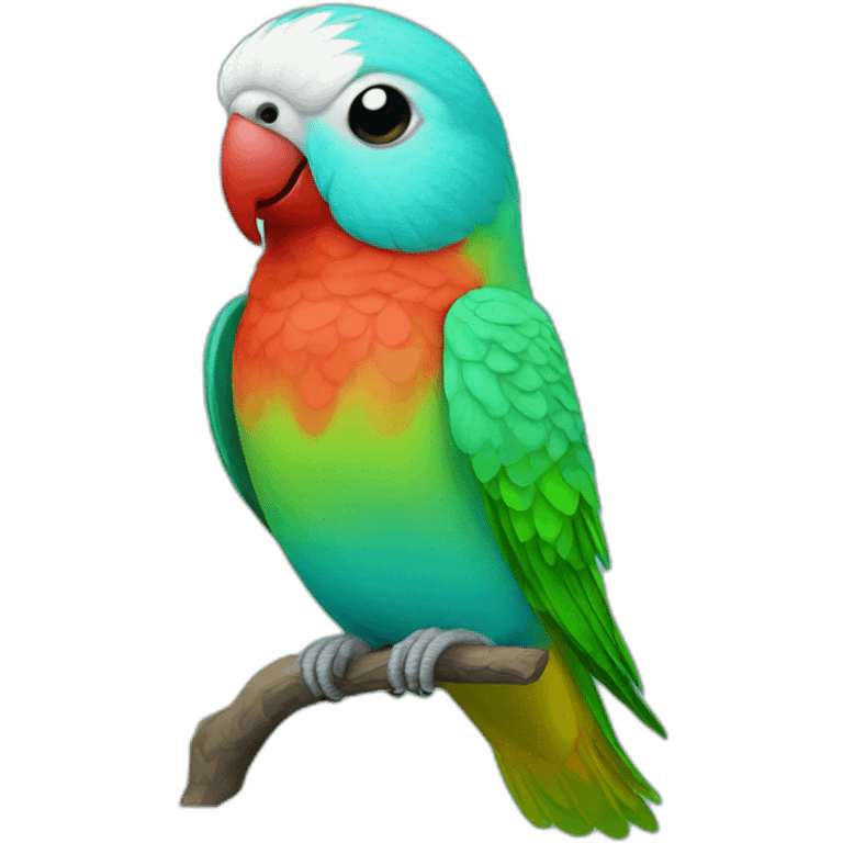 Turquoise Parakeet red beak head emoji