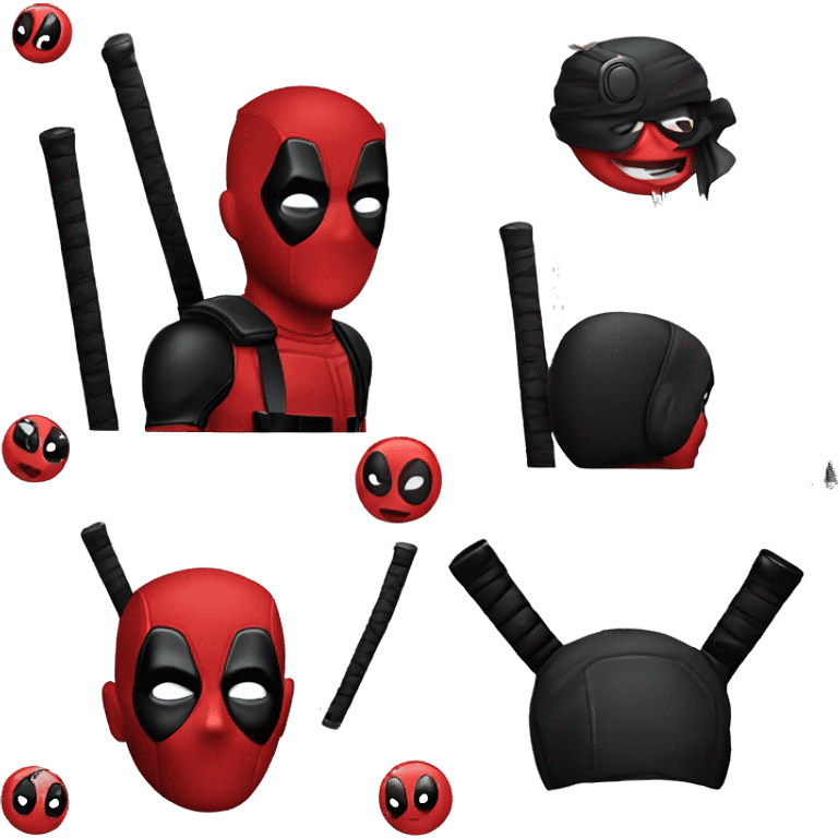 deadpool with all black emoji