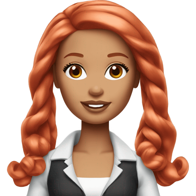 Barbie with red hair emoji