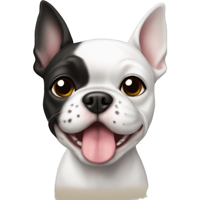 White boston terrier white emoji