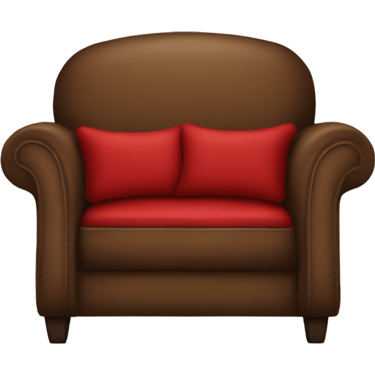 brown couch chair with red pillow emoji