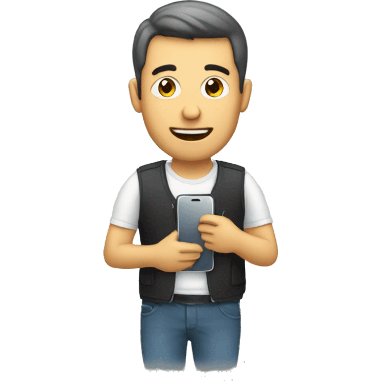 man with mobile phone emoji