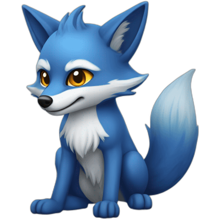 9 tail blue fox, kitsune emoji