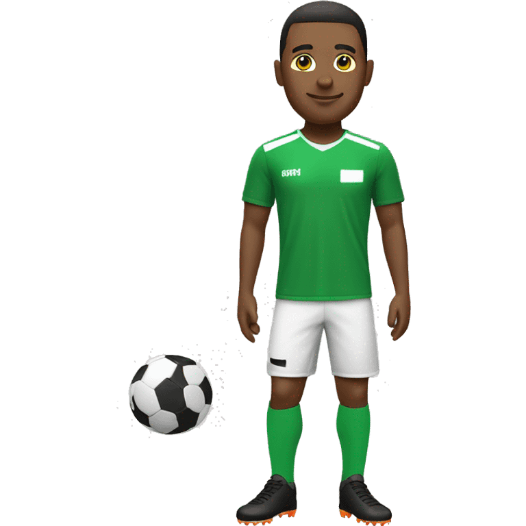 SOCCER PLAYER GREEN WHITE TOP emoji