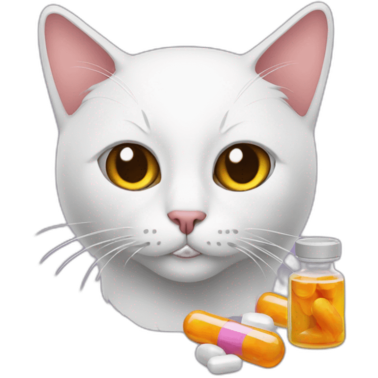 Cat with some drugs emoji