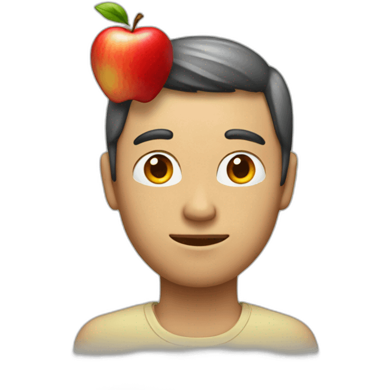 A man with an apple for a head emoji