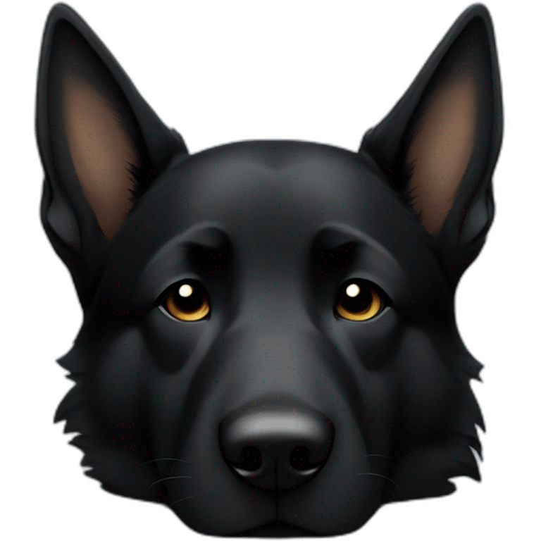 Black German shepherd sleeping emoji