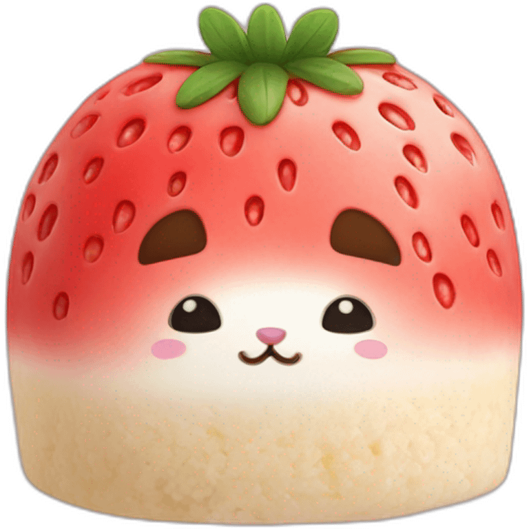 strawberry rice cake mochi cat emoji