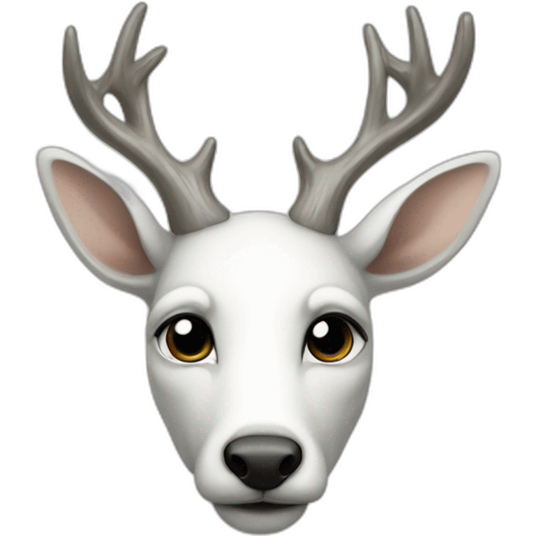 Large corner, old -aged silver eyes, white deer emoji