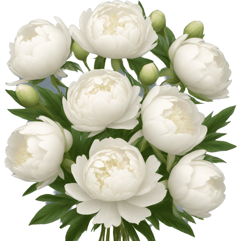 White peonies bouquet  emoji