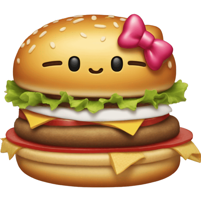 hello kitty hamburger emoji