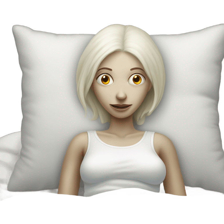 White alien woman laying on the bed emoji