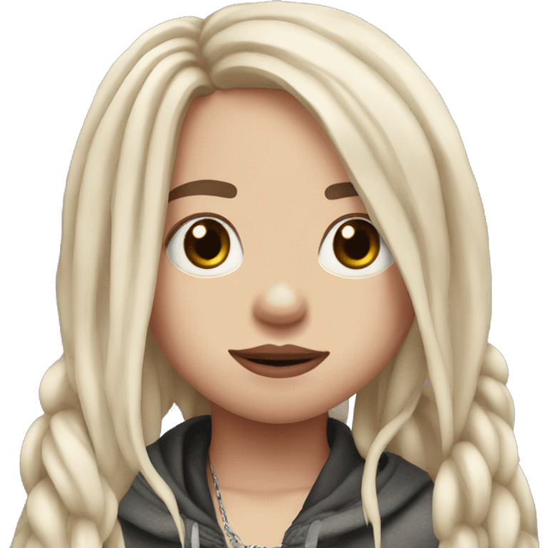 billie eilish with red root hairs and bandana emoji