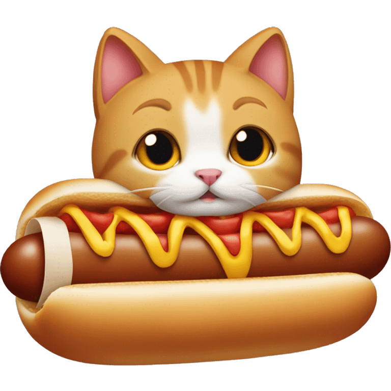 cat in hot dog emoji