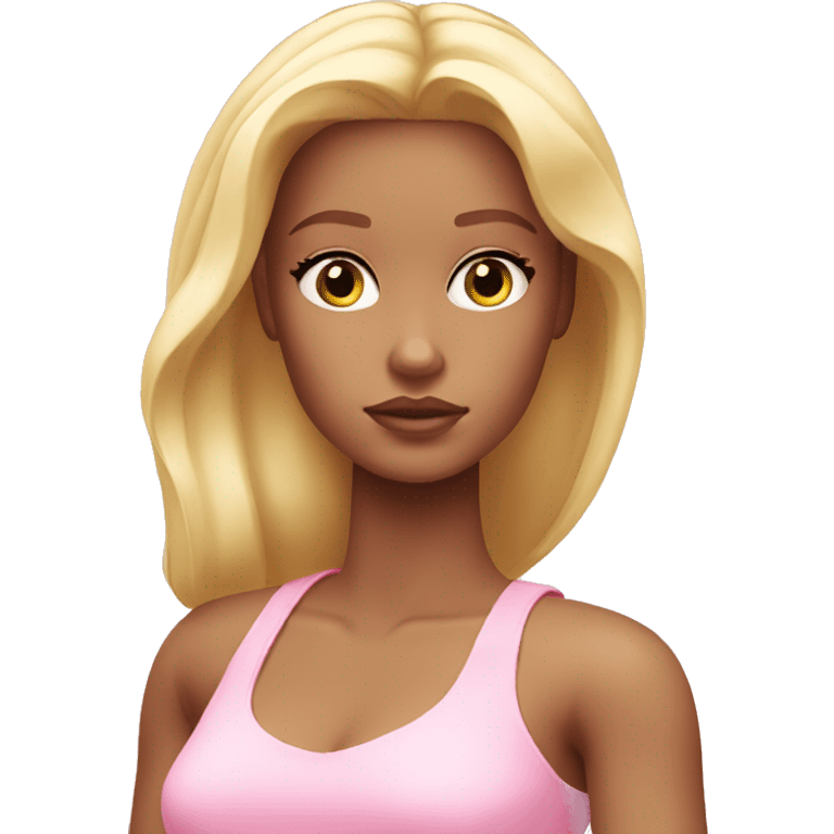 sad blonde girl depressed light light pink Barbie emoji