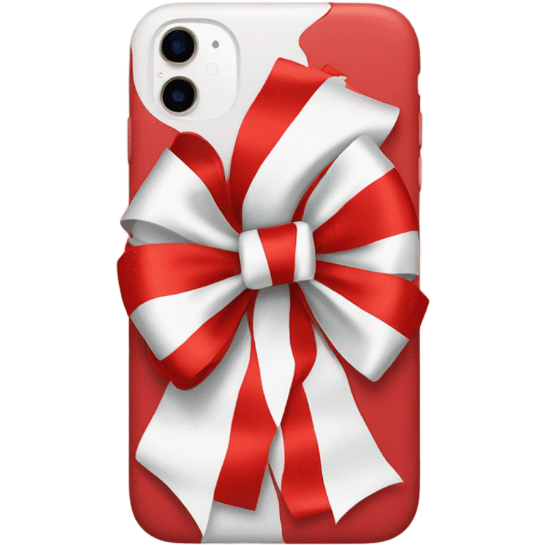 red iphone with bow emoji