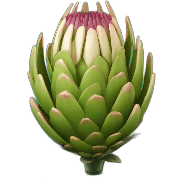 protea flower with a cricket bat emoji