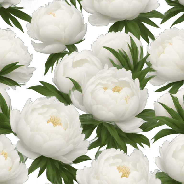 White peonies bouquet  emoji