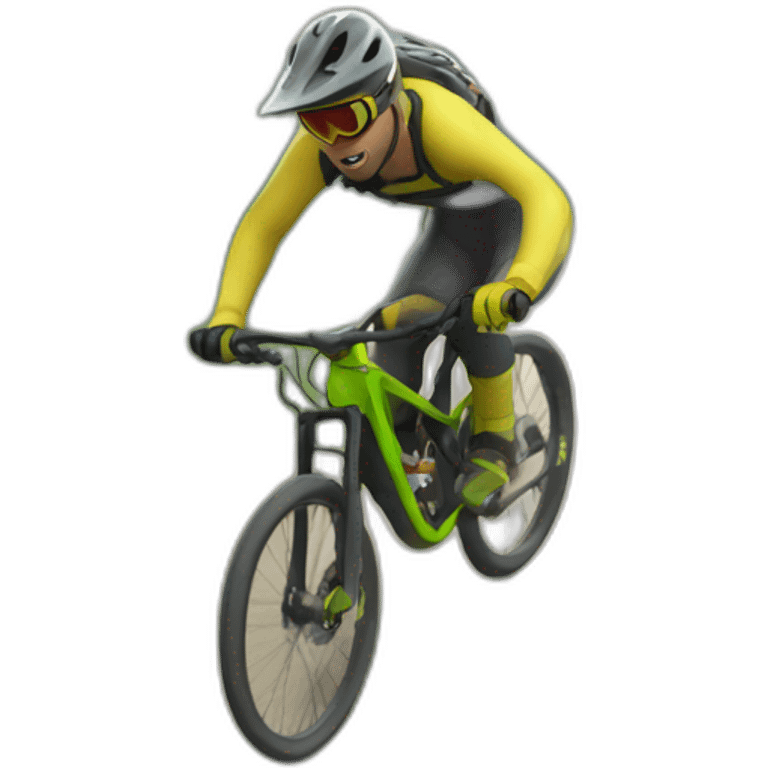 Downhill mountain biker emoji