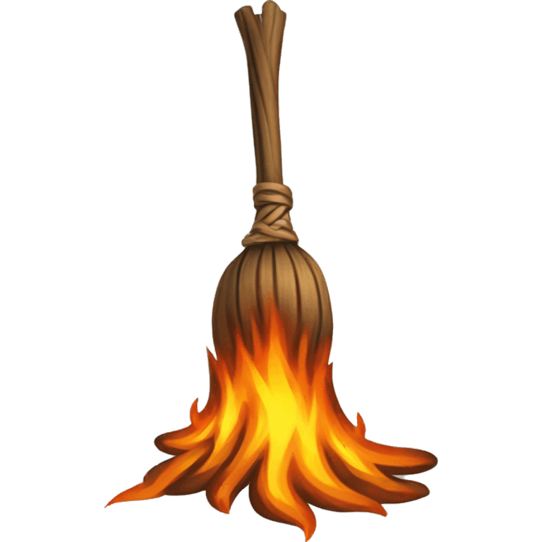 burning broomstick emoji