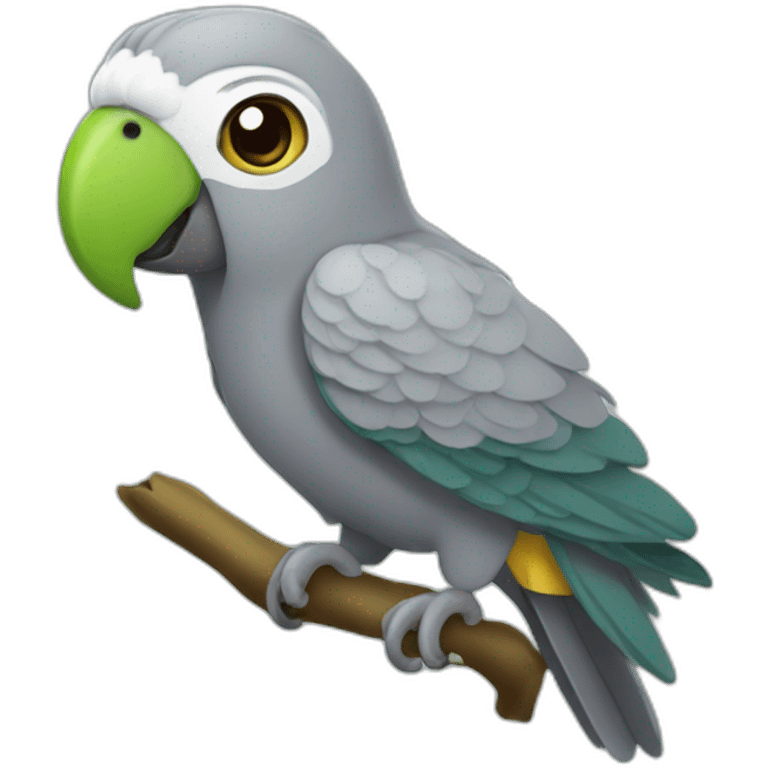 Gray parrot pistachio emoji